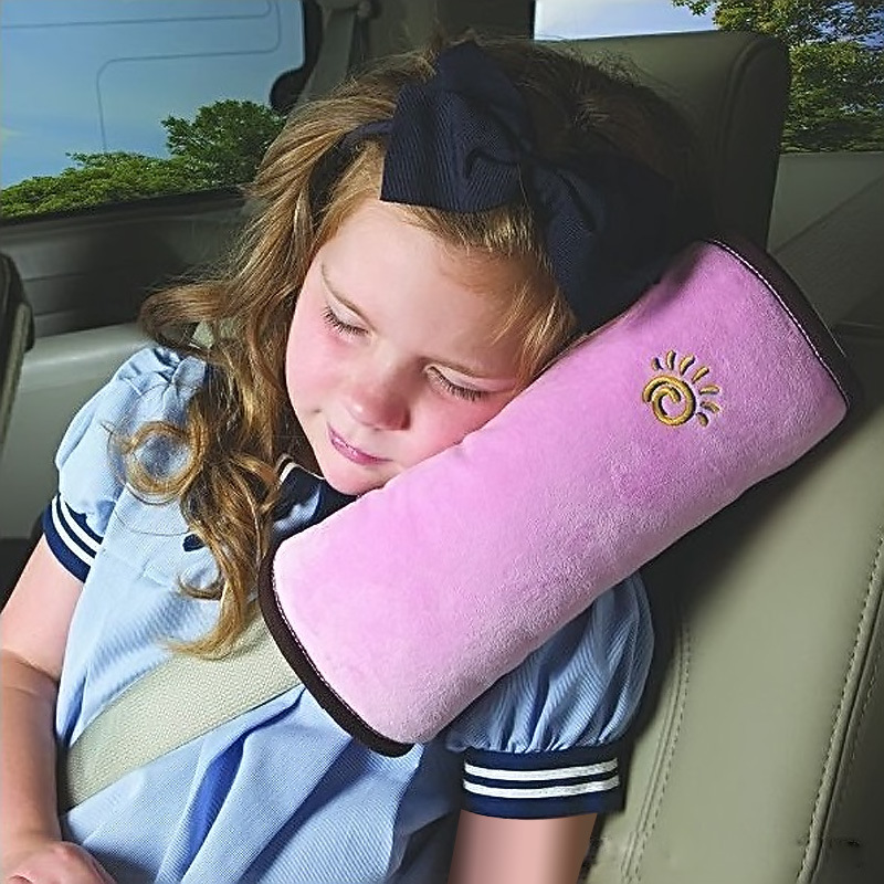 Cuscino Poggiatesta Per Bambini In Auto - Morbido Supporto Per Collo E Testa Da Agganciare Alla Cintura Di Sicurezza - Tessuto Microfibra, Colore Grigio, Taglia Unica - 3