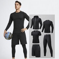 Ensemble de 5 pièces de vêtements de sport respirants à compression pour le basketball, le football et l'entraînement intense – Base Layer élastique