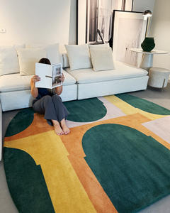 Alfombra Europea Americana Hecha a Mano con Mechones, Personalizada, para Hogar y <span class=keywords><strong>Camping</strong></span>, Material de Lana, Alfombra Moderna para Sala de Estar, Mediana - Product Image 6