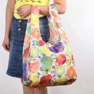 Sac de courses pliable personnalisé promotionnel en polyester 190T, sac fourre-tout pliable pour épicerie - Product Image 3