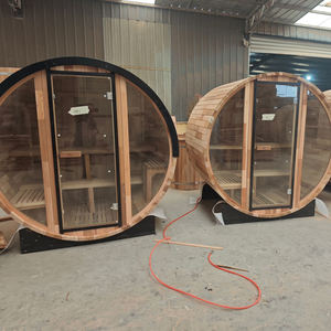 كابينة خشبية سهلة التركيب من Helius للساونا وغرفة تقليدية وبخار جاف مع Harivia في الهواء الطلق للبيع - Product Image 3