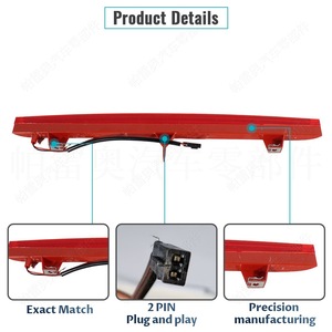 Audi Q5 2009-2017 High Mounted Brake <b>Light</b> Third Brake <b>Light</b> ABS <b>Window</b> Mount Red Color - Product Image 5