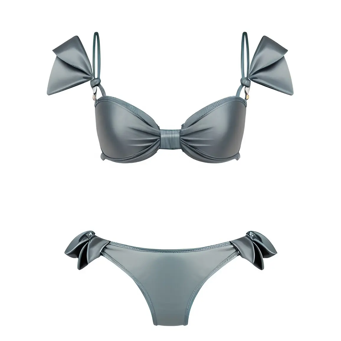 Set Bikini donna personalizzato costume da bagno di lusso 2024 nuovo stile costumi da bagno floreale/con volant/a righe/tinta unita/in rete da donna