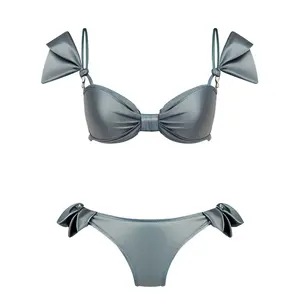 Custom Women Bikini Set Luxury Swimsuit 2024 New Style Swimwear Floral/Ruffle/Striped/Solid/Mesh Designer Bikinis For Woman