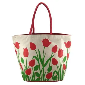 Fine quality Shopping Tote Jute Bag Eco Reusable Custom logo print bag on website