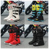 Bottes de moto tout-terrain mi-mollet, tige en TPU, semelle extérieure en caoutchouc, imperméables, respirantes, antidérapantes, protection anti-chute, fermeture à boucle