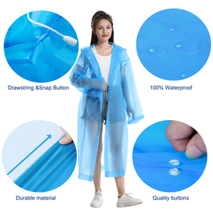 Custom Logo REACH Certified EVA Windproof <strong>Breathable</strong> Lightweight <strong>Waterproof</strong> Reusable Adult Rain for OEM Camping Hiking - Product Image 4