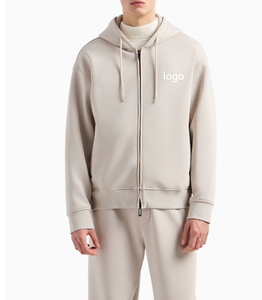 Vente en gros Sweat à capuche zippé pour hommes personnalisé Cardigans à logo personnalisé avec impression bouffante et sweats à capuche oversize unisexe - Product Image 1