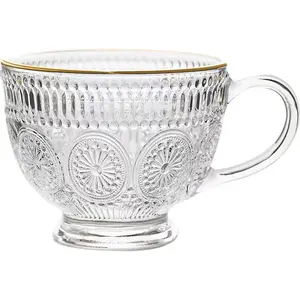 High quality drinking glass tea cups thickened milk cups juice glass mug 13oz coffee cups