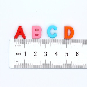 Clásico azul Rosa cuentas sueltas diapositiva carta encanto pulsera regalo plástico circón/con gran agujero acrílico de color para cuero plano - Product Image 5