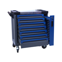 Gabinete de Herramientas con Siete Cajones con Cerradura, Azul, 310 Piezas, de Acero y Hierro, para Almacenamiento en Taller y Garaje, Compatible con OEM y OBM
