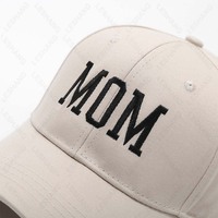 Topi Baseball Trendy Bordir Puff Print Twill untuk Ayah Ibu, Bahan Katun, Pelindung UV, Unisex, Hadiah Hari Ibu