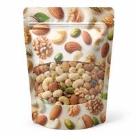 Op maat gedrukte matte Mylar stand-up pouch met venster en ritssluiting voor noten, gedroogd fruit en snacks