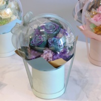 Vente en gros de boîtes à fleurs conservées personnalisées de luxe nouveau design de boîtes à fleurs en peluche de luxe pour les bouquets de Noël et de la Saint-Valentin