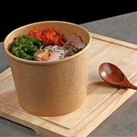 Wholesale Disposable Modern Rectangle Eco-Friendly Meal Box Takeaway Salad Kraft Paper Bowl Fast Food Picnic Container