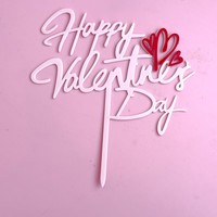 Ins-Style Valentinstag Tortendekoration Rote Liebe Doppel-Acryl Cake Topper