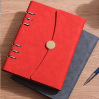 Libreta de Anillas A5 de Cuero Promocional para Negocios, con 6 Anillas, Espiral, Hojas Sueltas, Magnética, Logotipo Personalizado, Color Personalizado de Alta Calidad