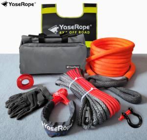 Kit di fune cinetica da 6m X 25mm 15T resistente strumenti di emergenza per 4X4 fuoristrada Kit di recupero cinetico di emergenza - Product Image 4
