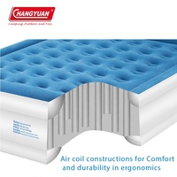 Logo Promotion lit King Size gonflable de luxe moderne bleu foncé floqué Double matelas Smart Home Bed Topper Bed