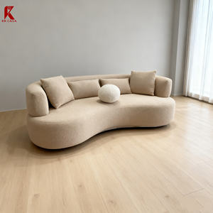 Puzzles géométriques Sofa semi-circulaire en forme d'arc Sofa en <span class=keywords><strong>tissu</strong></span> de velours Sofa Set for Open Layout Space and Small Apartment - Product Image 3