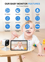 Moniteur Bébé 2026 avec Écran IPS 5 Pouces 1080P, Vision Nocturne, Audio Bidirectionnel 10m, Distance de Transmission 300m, Caméra de Surveillance Automobile