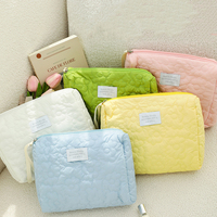 Nouveau motif de fleurs outil de maquillage féminin rangement à glissière organisateur de toilette pochette cosmétique matelassée