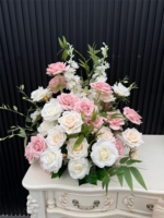 Centro de Mesa de Boda con Bola de Rosas Artificiales Rojas de Lujo, Arreglo Floral de Seda para Decoración de Eventos y Fiestas