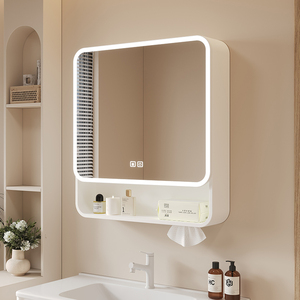 Customizable Sizes Double Door with Storage Shelf Touch Screen Rectangle Bathroom Medicine Cabinet <strong>Smart</strong> <strong>Mirror</strong> with Led Light - Product Image 2