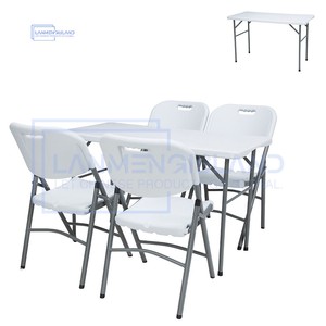 โต๊ะพับพลาสติก5ft สีขาวสำหรับปิกนิกโต๊ะรับประทานอาหาร - Product Image 1