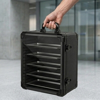 Boîte de rangement pour miniatures en aluminium avec insert en mousse, organiseur portable pour modèles, figurines, jeux de guerre, étui de transport pour miniatures