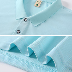 Polos décontractés à double pointe <span class=keywords><strong>en</strong></span> <span class=keywords><strong>coton</strong></span> et polyester de fitness avec logo brodé pour hommes Polos de golf - Product Image 2