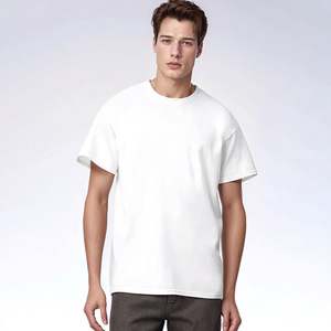 Personnalisé 180g 100% coton <span class=keywords><strong>T-shirt</strong></span> vierge grande taille T-shirts unis avec impression de logo personnalisé pour hommes - Product Image 3