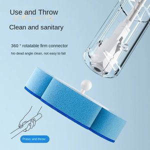 Disposable Plastic Toilet <b>Brush</b> with Wall-Mounted Set Household No Dead Angle Replacement Head <b>for</b> Toilet <b>Cleaning</b> - Product Image 3