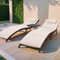 Chaise longue pliante pour extérieur, lot de 2, chaise inclinable réglable pour piscine extérieure