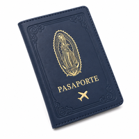 Porte-passeport en cuir PU de luxe avec logo personnalisé, estampage à chaud en feuille d'or, étui pour documents de voyage, porte-cartes de visa, cadeau d'affaires