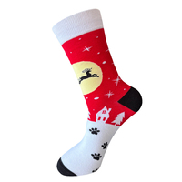 Chaussettes de Noël pour femmes, mi-mollet, à motifs de bonhomme de neige, sapin de Noël et renne, chaussettes longues à thème festif, chaussettes de mode en gros