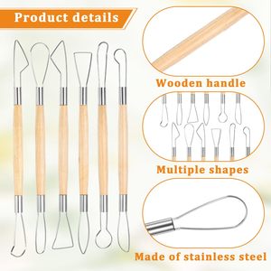 Ensemble d'Outils de <span class=keywords><strong>Poterie</strong></span> Multiples pour <span class=keywords><strong>Poterie</strong></span>, Gravure, Gaufrage, Sculpture, <span class=keywords><strong>Argile</strong></span> Polymère pour Débutants, 61 Pièces - Product Image 4