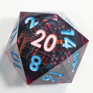 DICE DND ดันเจี้ยนแบบปรับแต่งได้แกนเหลวทำด้วยมือ RPG 50mm แกนมังกร D20แบบ RPG ขนาด50มม. - Product Image 1