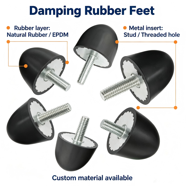 Damping Rubber Feet With Stud & Thread Hole Engine Anti-Vibration Mount Shock Absorber Vibration Isolation Pad