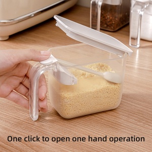 Transparent Plastic Seasoning Box Piece Set <b>Spice</b> <b>Jars</b> With Spoon Kitchen Supplies - Product Image 5