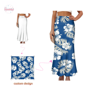 Fabricant Jupes midi pour filles en tissu extensible décontracté de créateur polynésien imprimé personnalisé populaire - Product Image 1