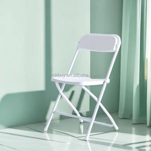كراسي عالية الجودة قابلة للطي في الهواء الطلق ومناسبات الحفلات إطار معدني أبيض - Product Image 1