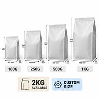 Sachet personnalisé en papier kraft sans fenêtre, scellé sur huit côtés, pour mélange de poudre à pâtisserie, pour la vente au détail et en gros