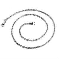 Collier chaîne torsadée fine en acier inoxydable plaqué or 14k 18k sur mesure en gros