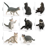 Model kucing mini simulasi lintas batas untuk anak-anak, kucing British Shorthair gemuk berwarna oranye, kerajinan plastik dekoratif