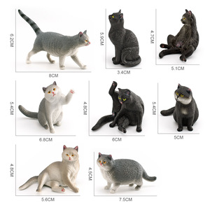 Modè<span class=keywords><strong>les</strong></span> miniatures de chats d'élevage simulés pour enfants, chats britanniques shorthair orange et corpulents, figurines décoratives en plastique - Product Image 4