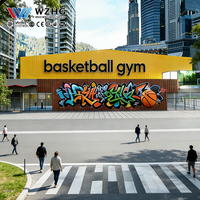 Cancha de Baloncesto de Acero Galvanizado Elite Practice, Estructura de Mini Gimnasio Cubierto, Vida Útil de Más de 50 Años, Certificación ISO 9001