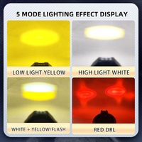 Phares de moto à LED avec 5 modes, lentille MINI, feux de route DRL, feux de travail, ampoule antibrouillard pour voiture, camion JA72