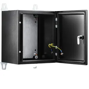 Metal Electrical Enclosure Box 12"x10"x8" Black IP65 Waterproof Steel Junction Box for Projects