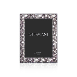OTTAVIANI SPA Elegant Christmas Photo Frame Miro-Silver Metal with <strong>Dark</strong> Grey <strong>Python</strong> 13X18cm Inner Size Gift Quality - Product Image 3